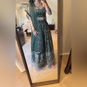 Emerald green lehenga